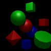 Ray traced spheres, cubes and polygons
